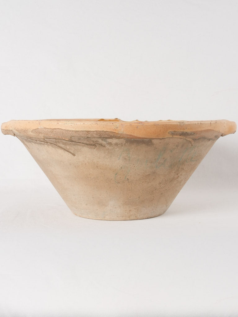 RESERVED GG Huge tian bowl w/ creamy yellow glaze 23¼"