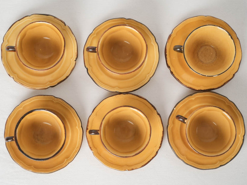 Classic French yellow glaze teacups
