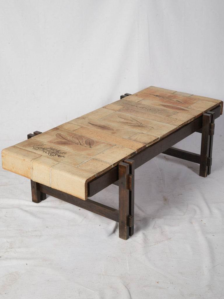 Ochre botanical-tiled coffee table