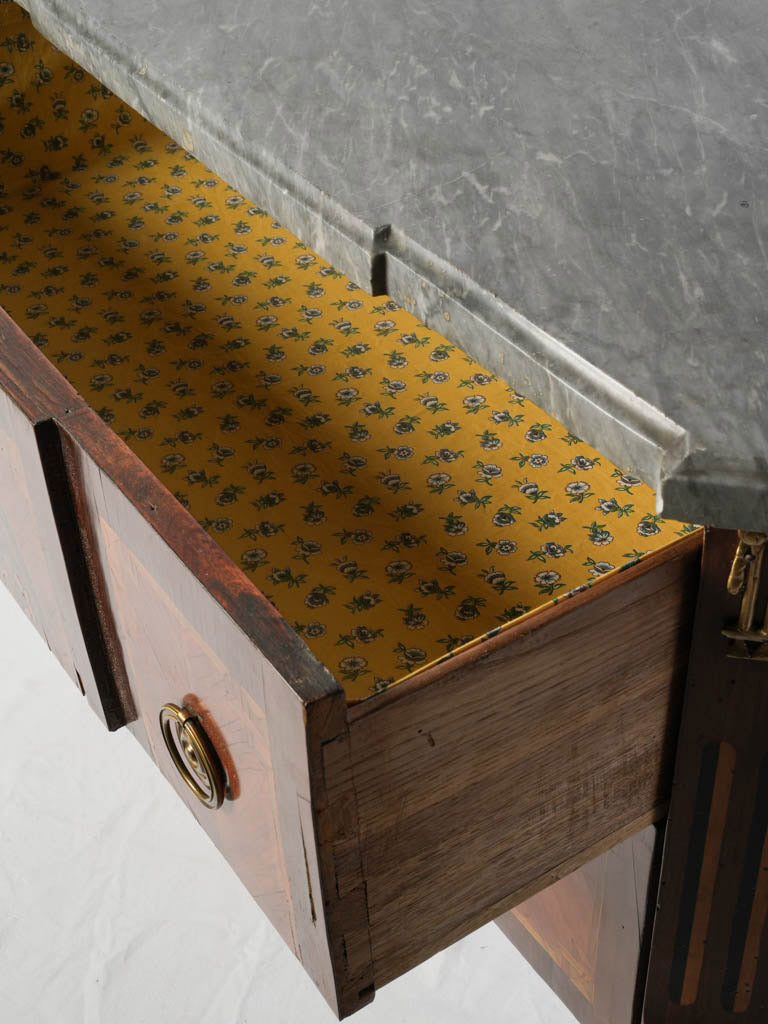 Luxurious grey marble-top commode  