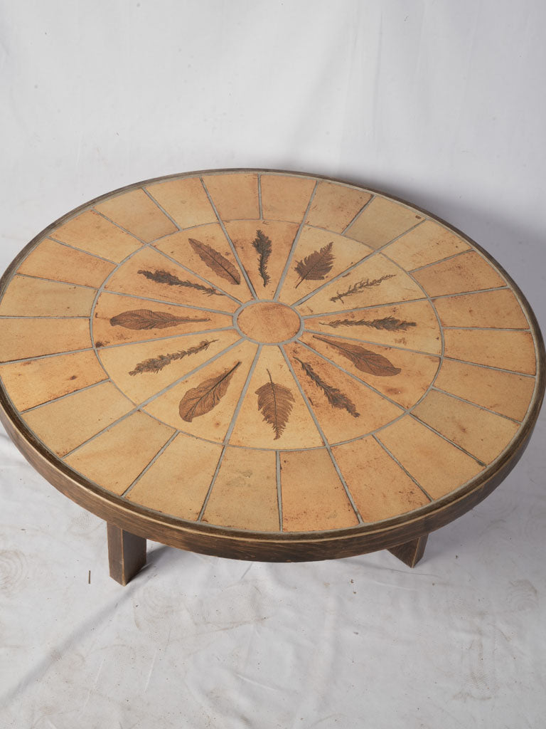 Textured stoneware tile coffee table  