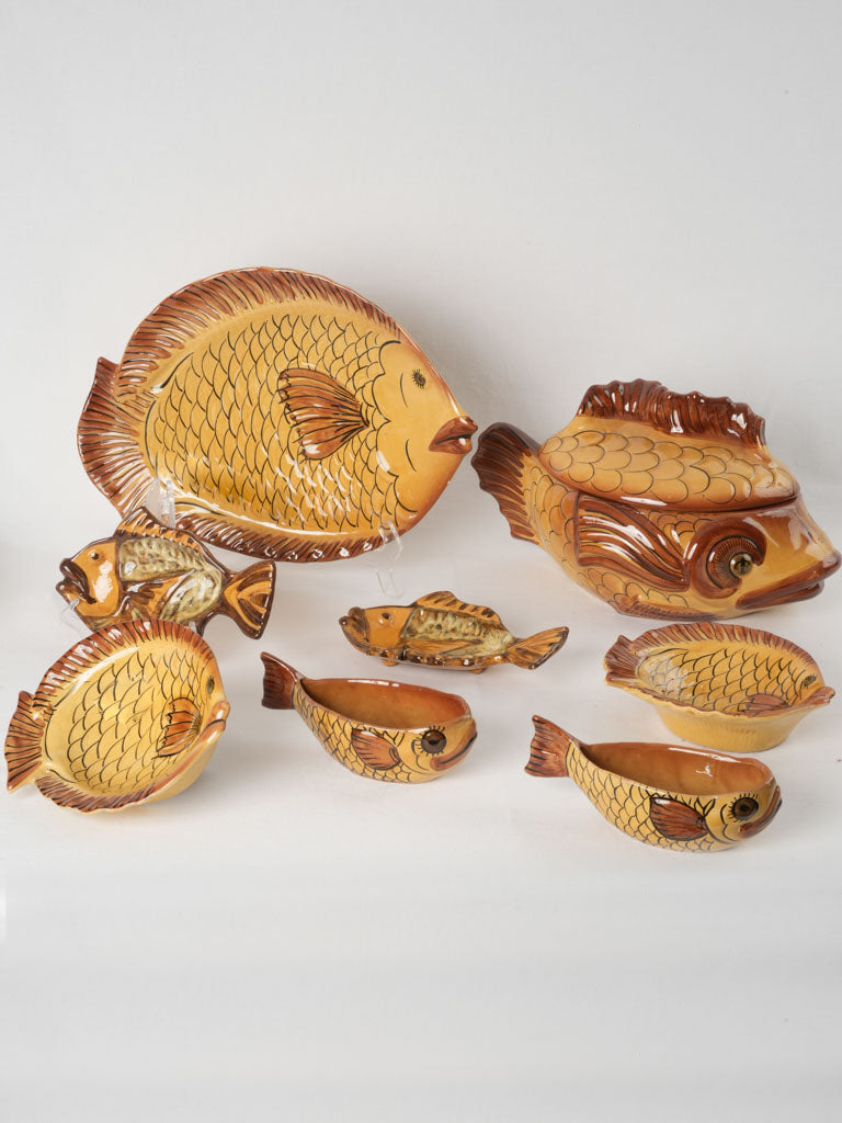 Vintage Vallauris ceramic fish platter