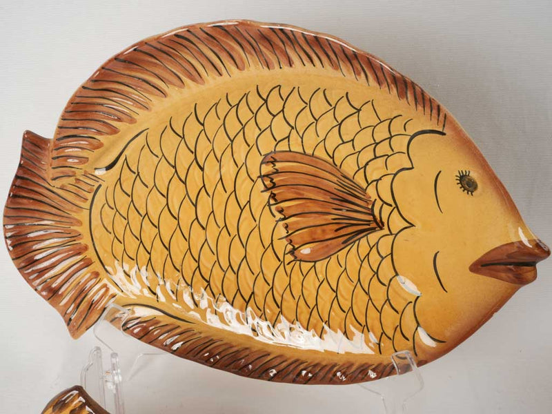 Handcrafted 1960s Vallauris fish plates