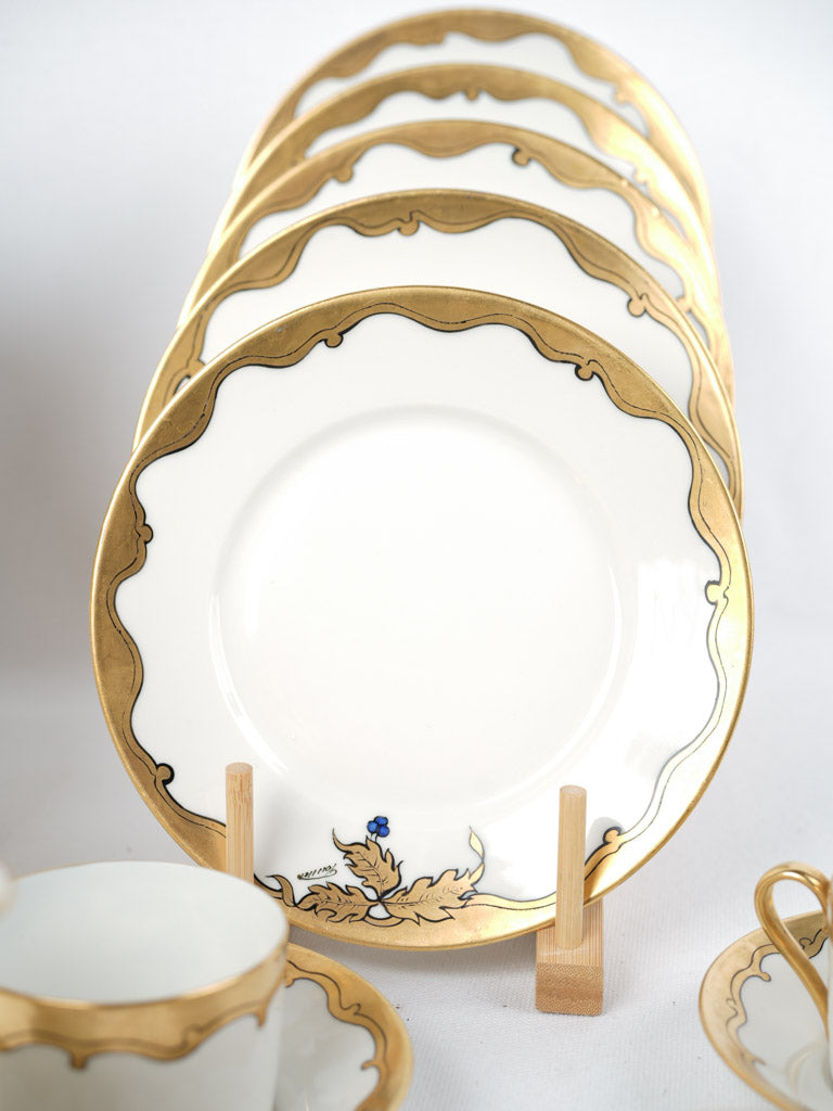 Elegant early 20th-century gold teapot