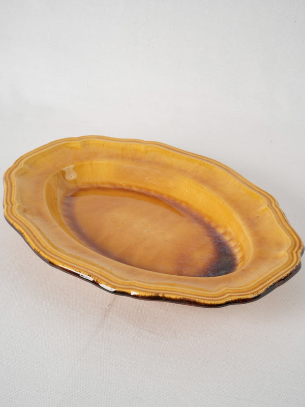Antique yellow-glazed French serving platter