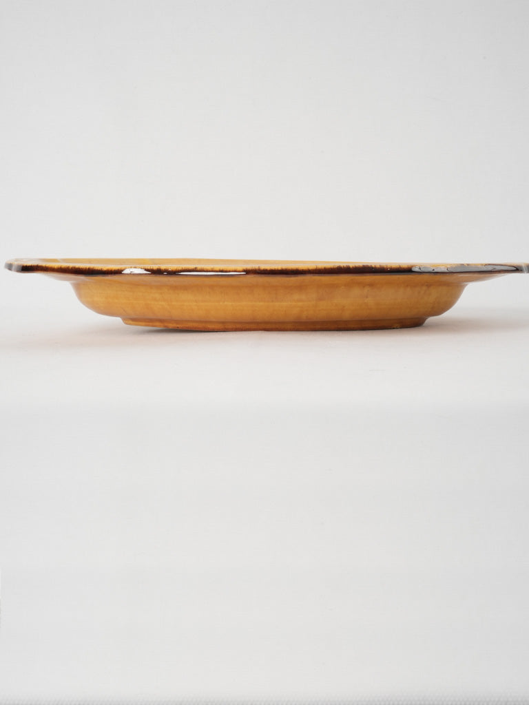Earthen antique platter with yellow finish