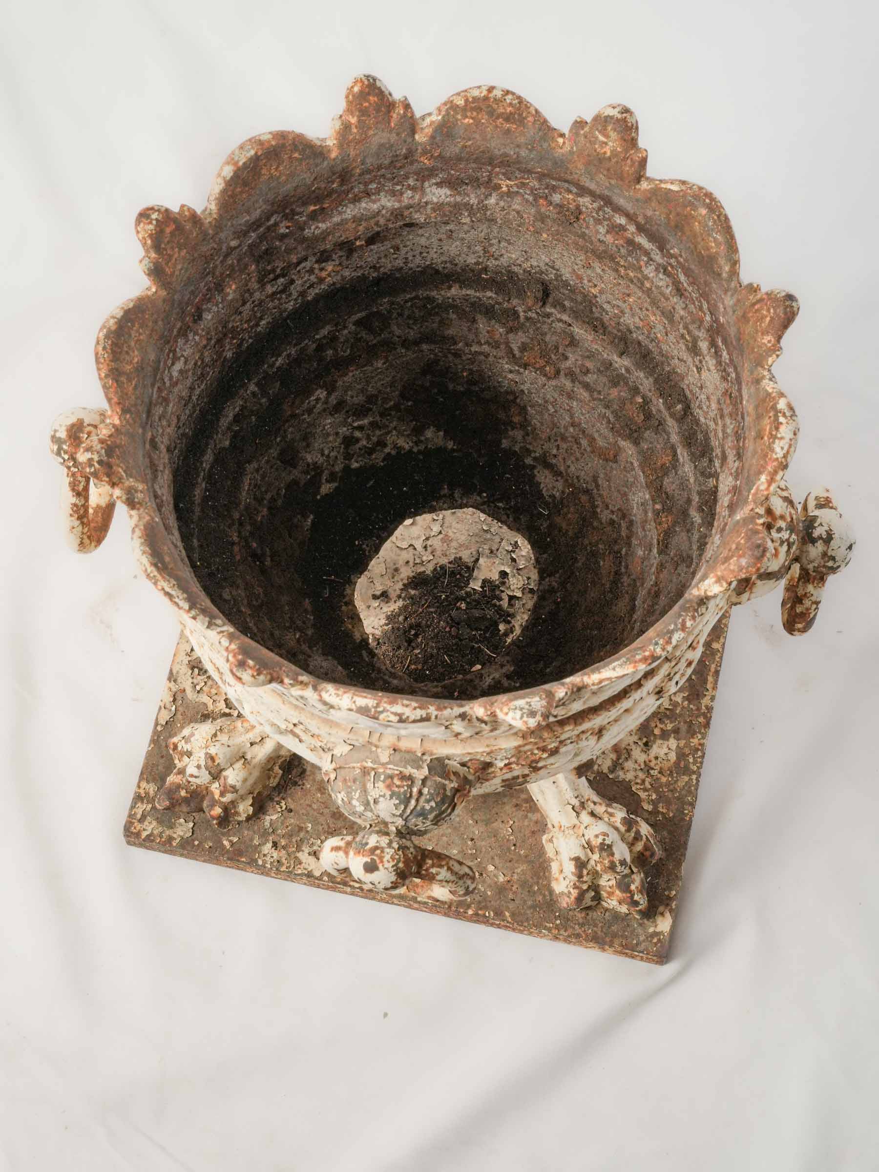 Sculptural 19th-Century French Cast Iron Jardinière w/ Weathered Patina - 19¾"