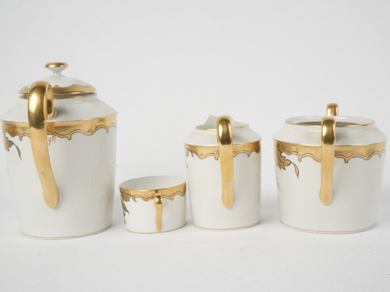 Vintage gold-detailed porcelain coffee cups