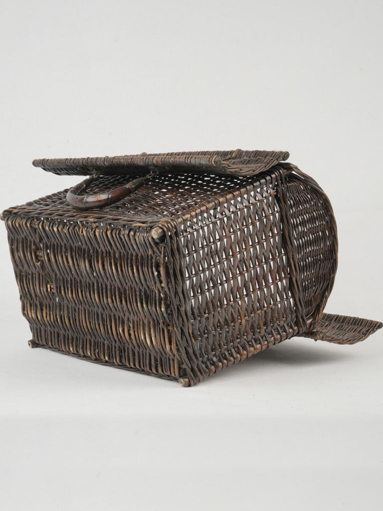 Vintage patina home decor chicken basket