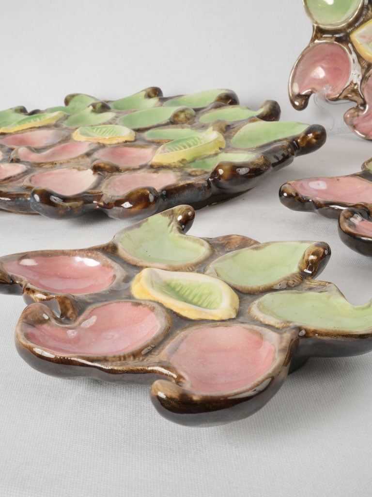 Colorful Vallauris pottery platter collection