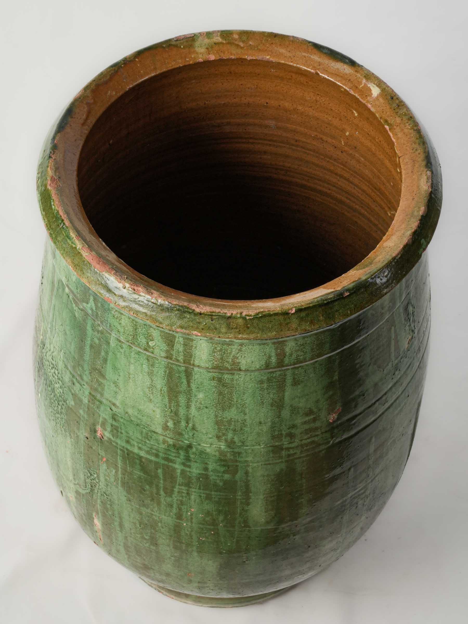 Tall Green-Glazed Olive Jar from Tornac, Late 19th Century - 29¼"