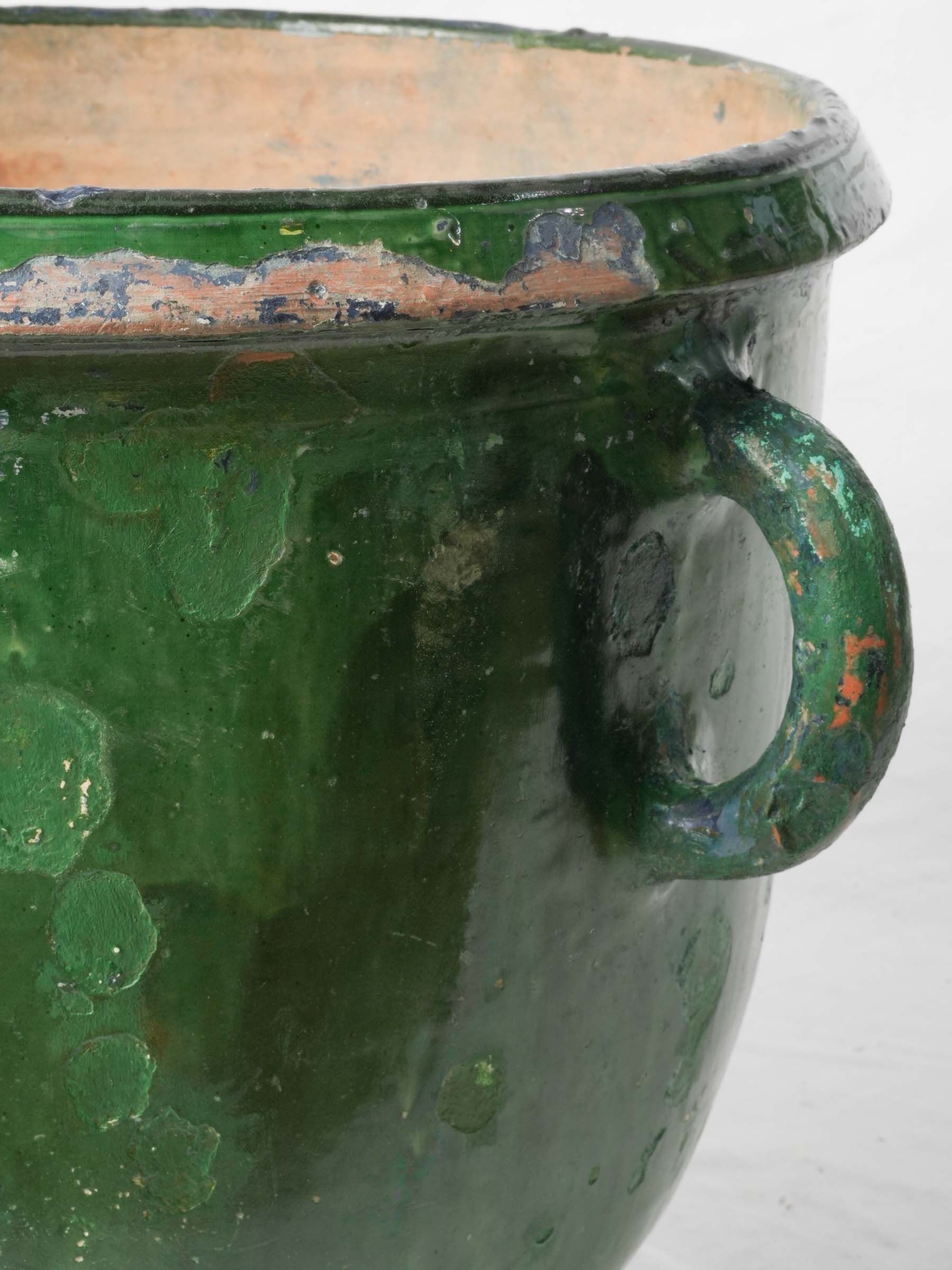 Large Green-Glazed Castelnaudary Jardinière, Late 19th Century - 21¼" x 25¼"