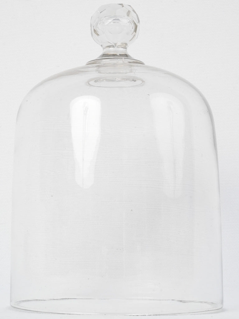 Faceted handle French glass cloche