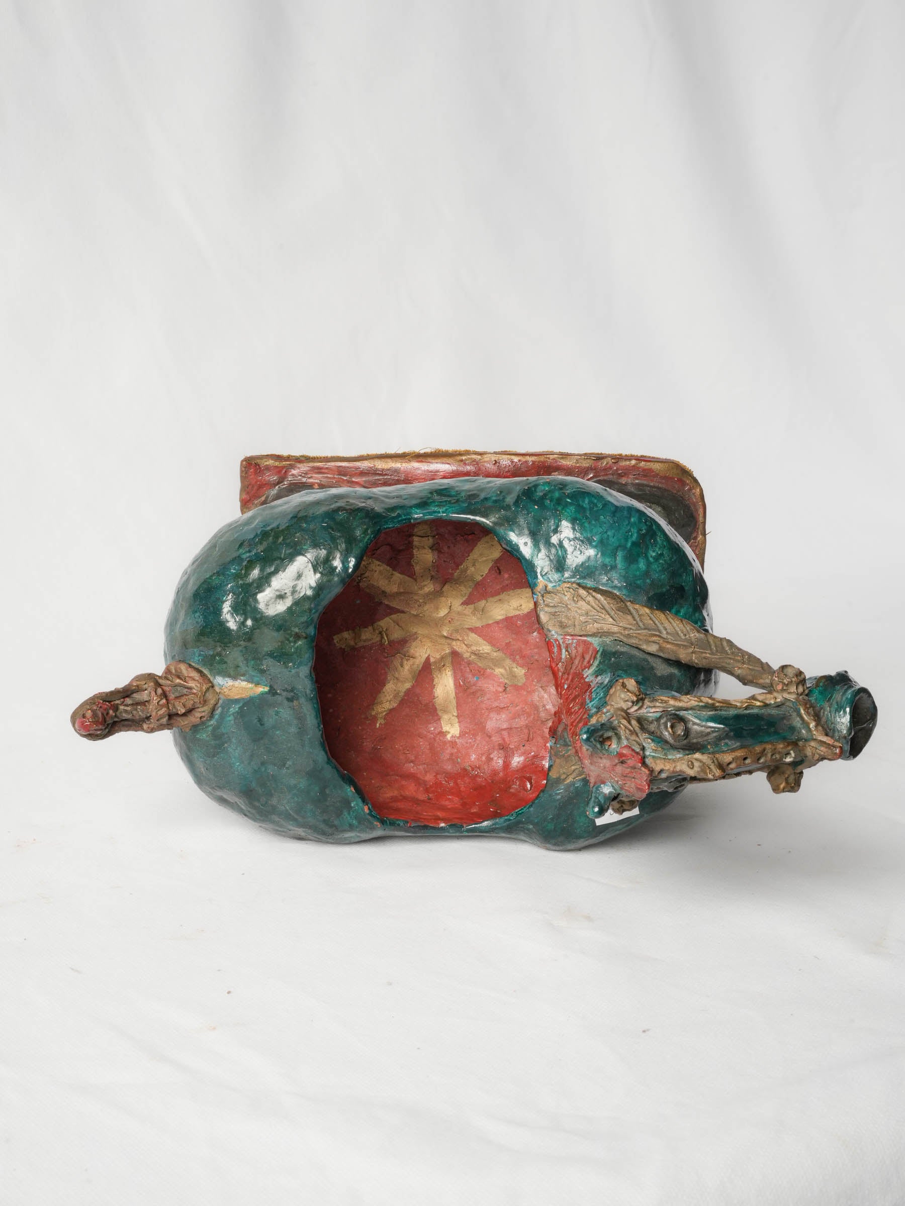 French Terracotta Horse Sculpture w/ Vivid Glaze, Signed and Dated 1967 - 10¾" x 12¼"