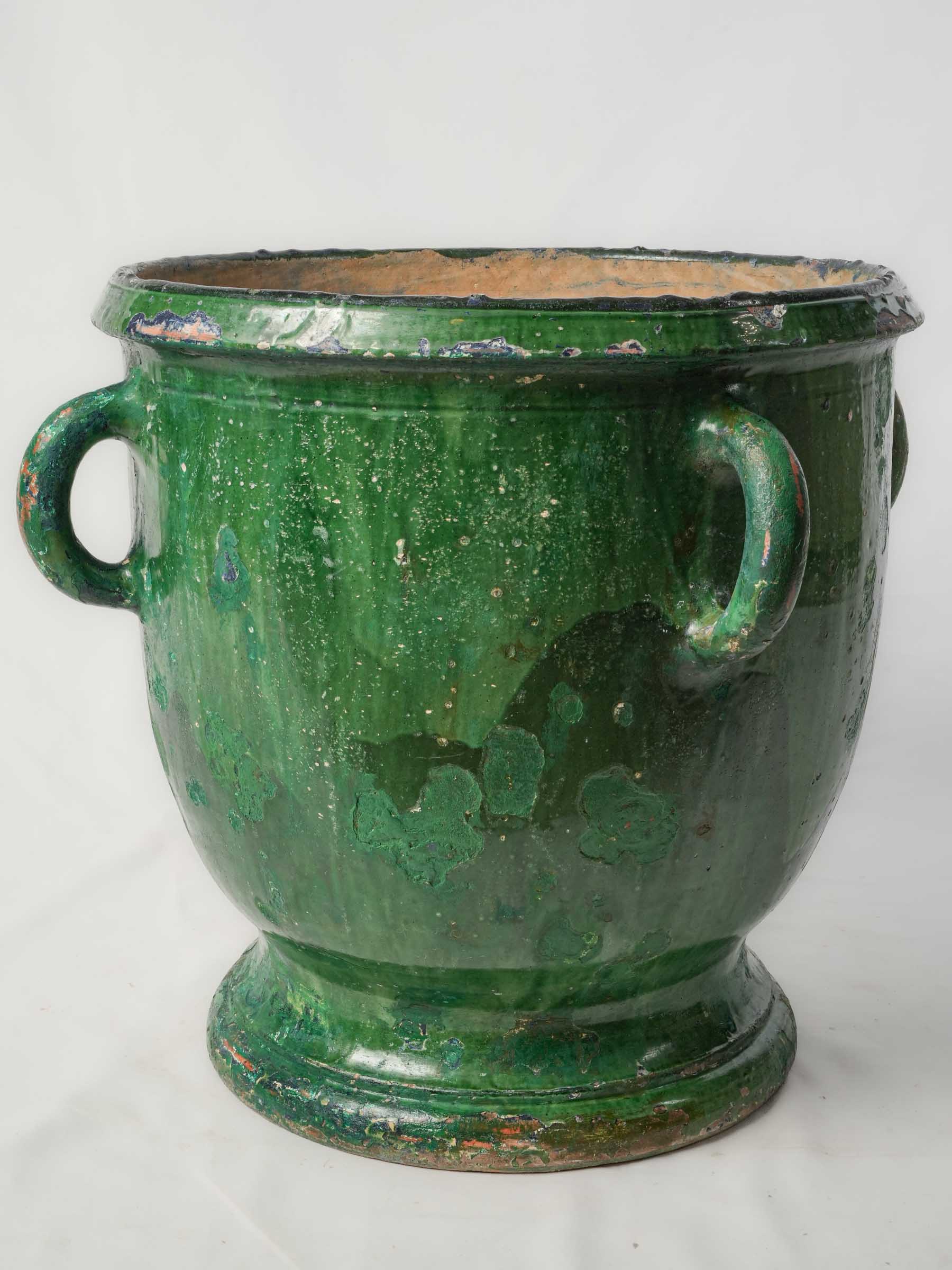 Large Green-Glazed Castelnaudary Jardinière, Late 19th Century - 21¼" x 25¼"
