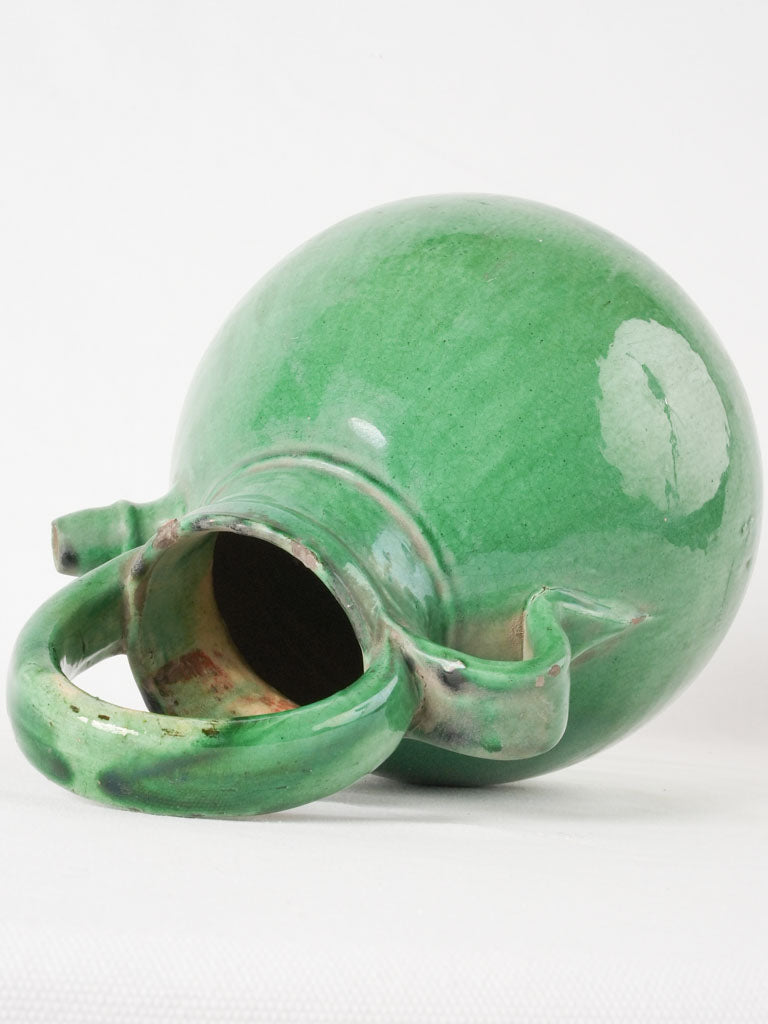 Antique French water pitcher w/ green glaze - Aubagne 15"