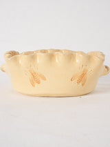Vintage square bowl w/ rippled edge & bees 8¼"