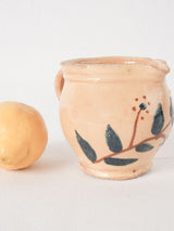 Tiny antique French pouring jug w/ flowers 3½"