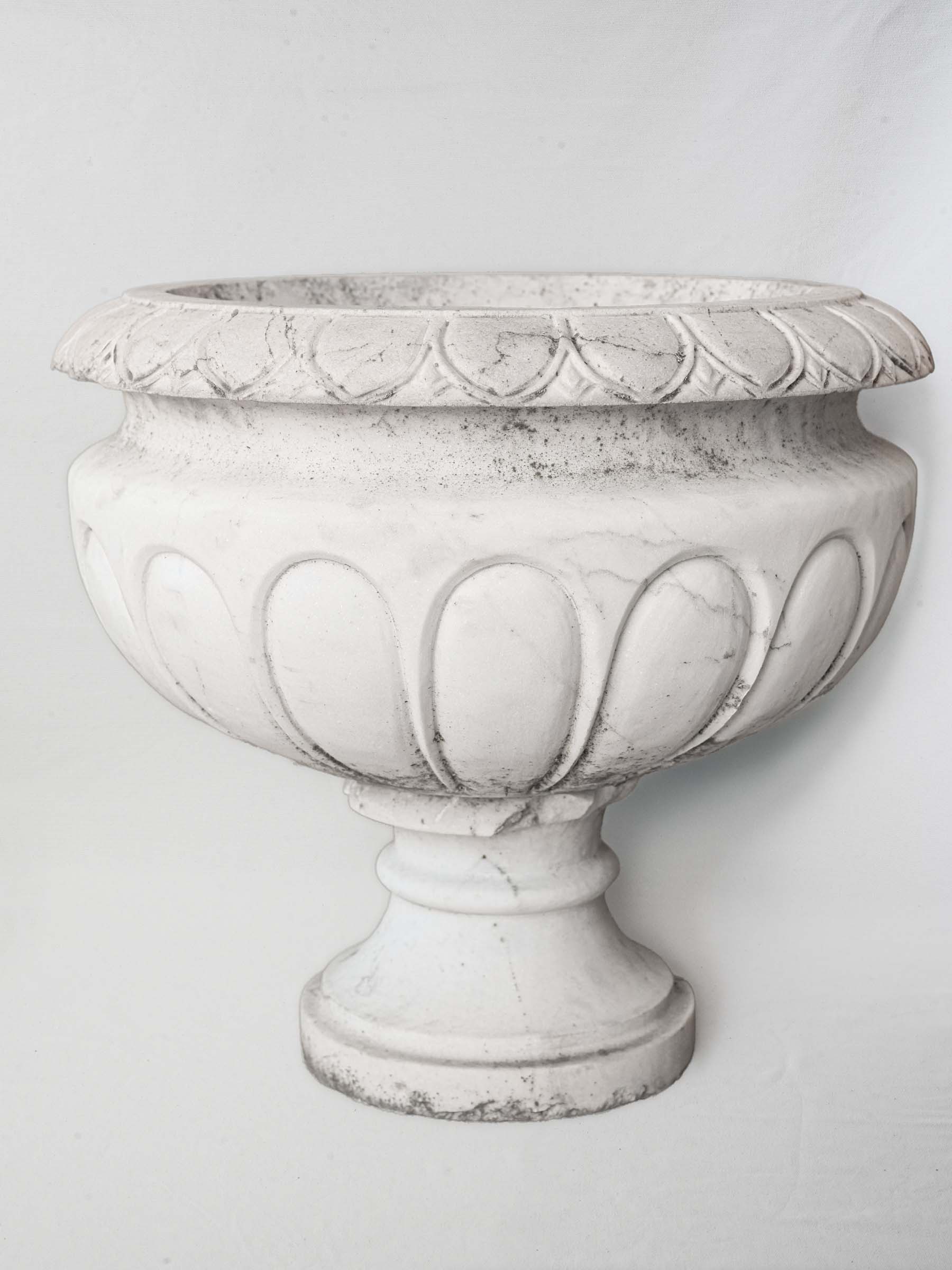Substantial Early 20th-Century Carved Marble Jardinière 20" x 22"