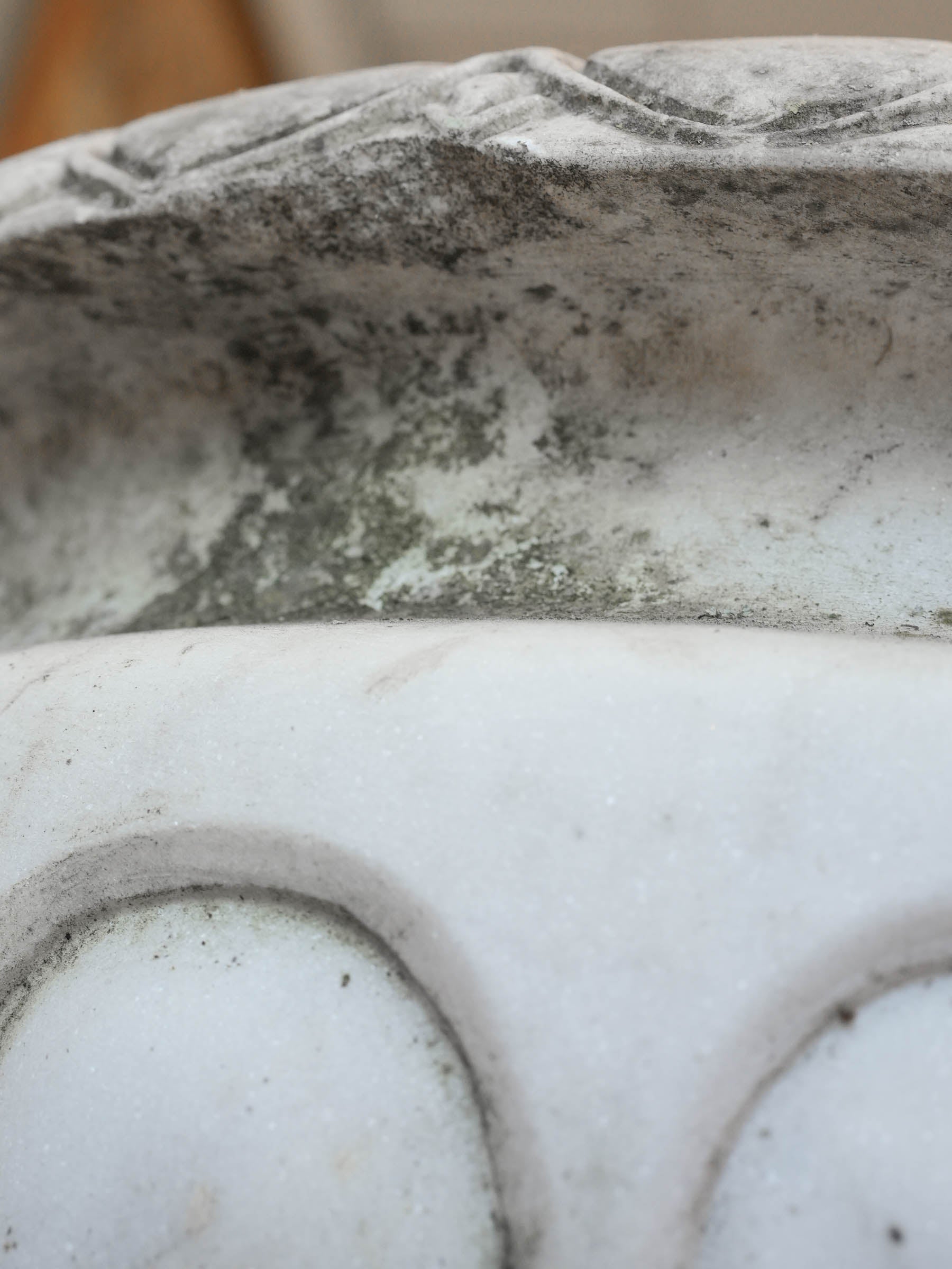 Substantial Early 20th-Century Carved Marble Jardinière 20" x 22"