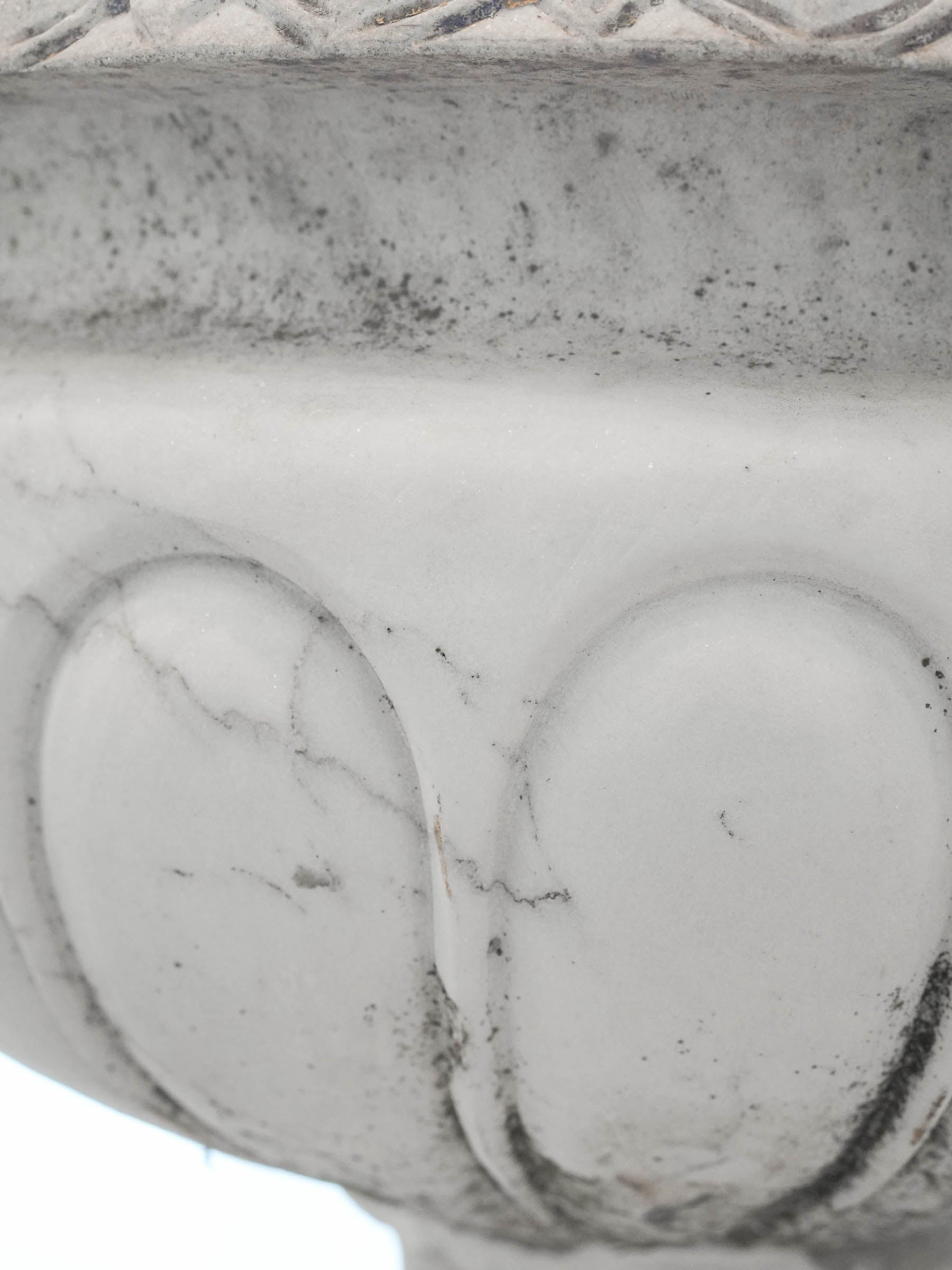 Substantial Early 20th-Century Carved Marble Jardinière 20" x 22"