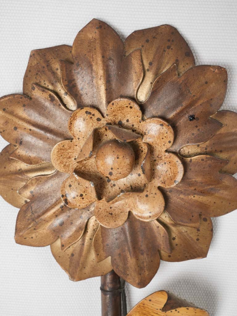 Ornate tole botanical wall lights