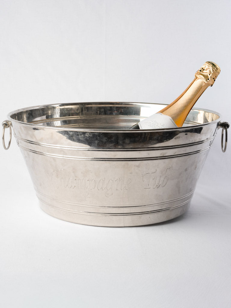 Large Silver-Plated Vintage Hotel Champagne Cooler - 22¾"