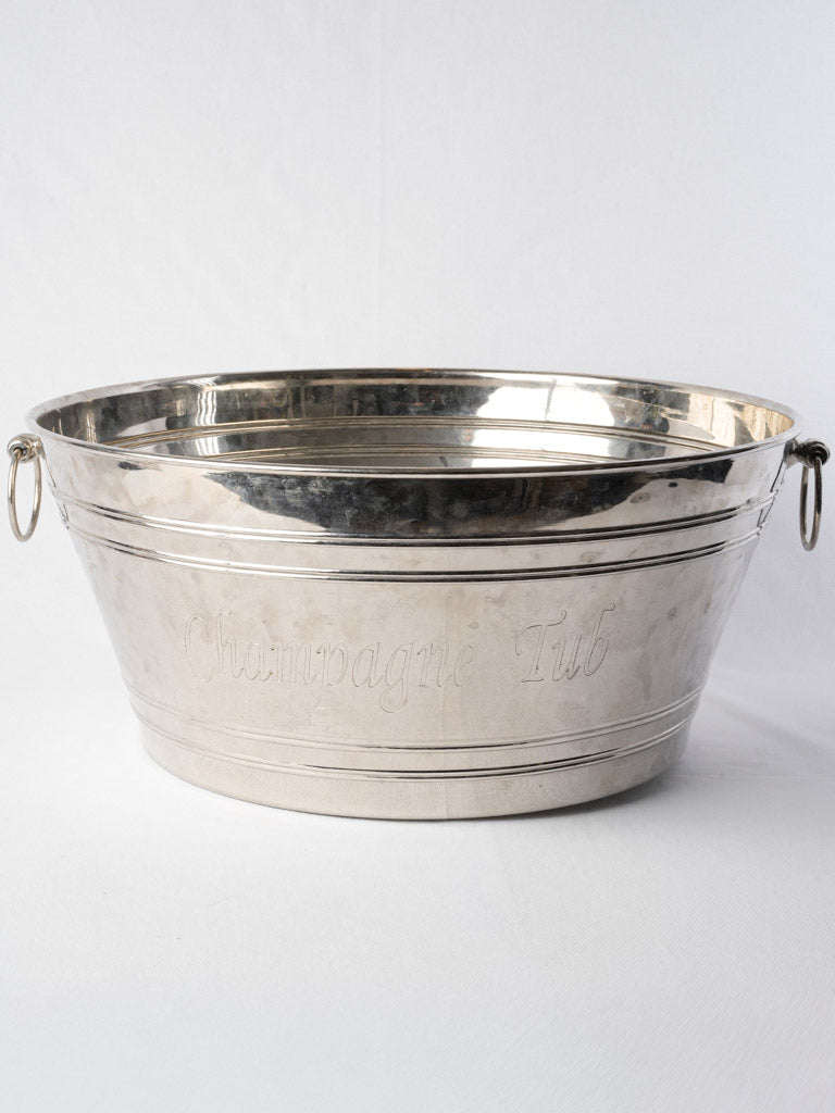 Large Silver-Plated Vintage Hotel Champagne Cooler - 22¾"