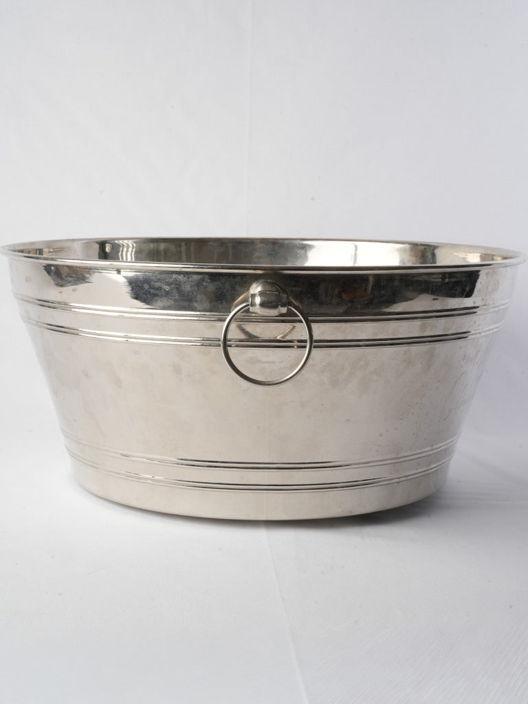 Large Silver-Plated Vintage Hotel Champagne Cooler - 22¾"