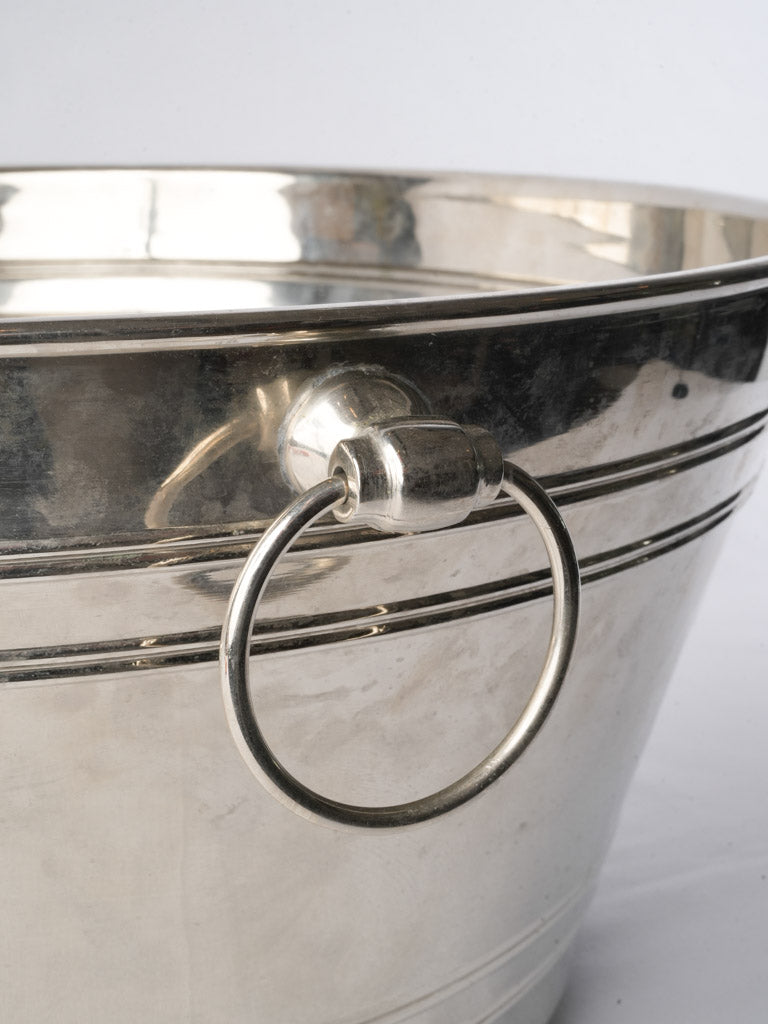 Large Silver-Plated Vintage Hotel Champagne Cooler - 22¾"