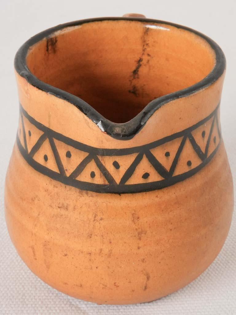Tiny Anduze pouring jug w/ zigzag decoration 3½"