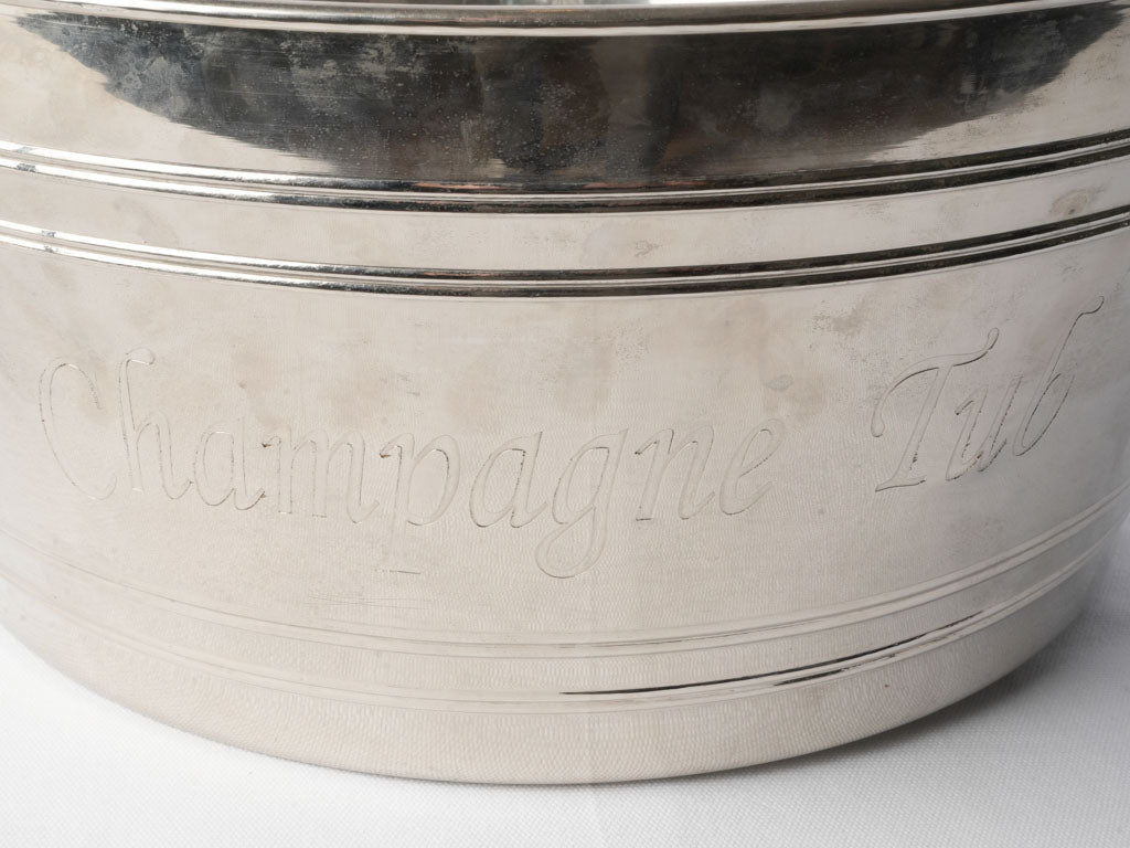 Large Silver-Plated Vintage Hotel Champagne Cooler - 22¾"