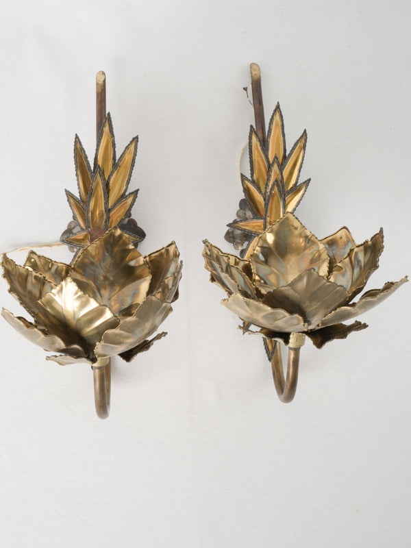 Vintage single-light brass wall sconces attributed to Maison Jansen