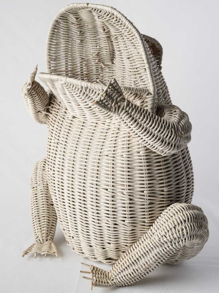 Whimsical vintage rattan frog basket  