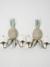 Vintage tole French pineapple sconces