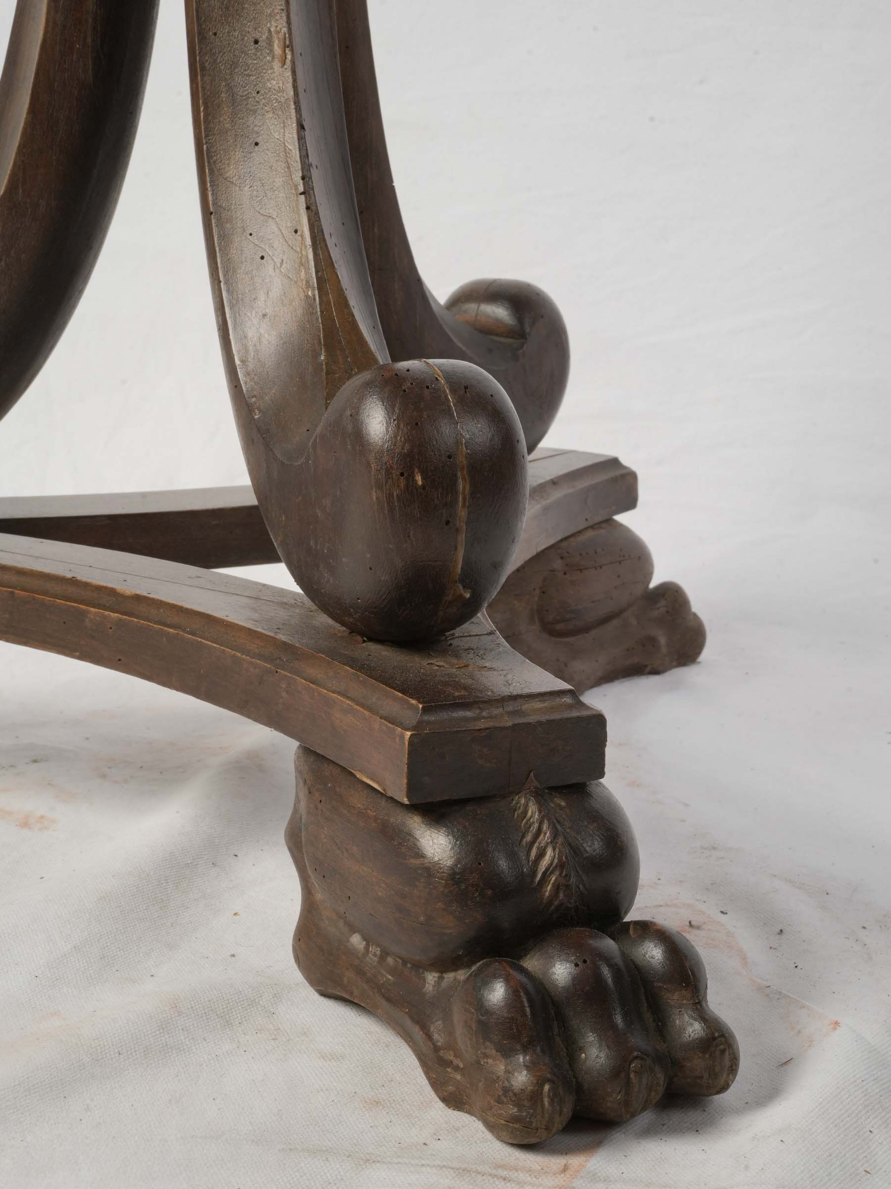 Late 19th Century French Carved Wood Display Pedestal w/ Lion Paw Feet - 38¼"