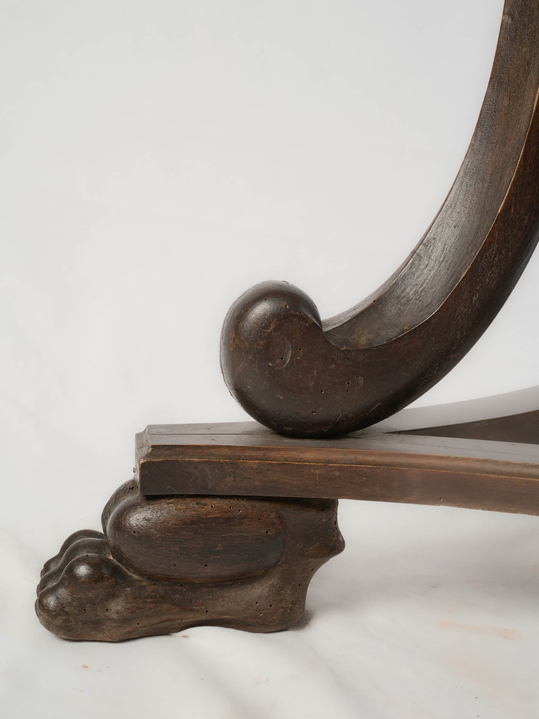 Late 19th Century French Carved Wood Display Pedestal w/ Lion Paw Feet - 38¼"