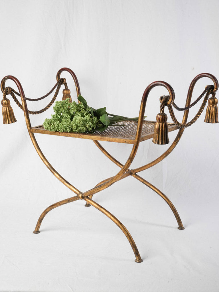 Petite wrought-iron curule seat  