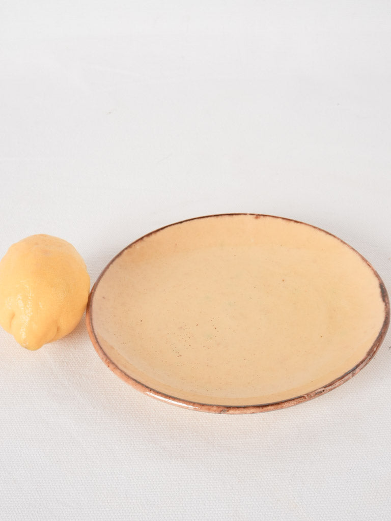 Antique yellow Dieulefit ceramic plate