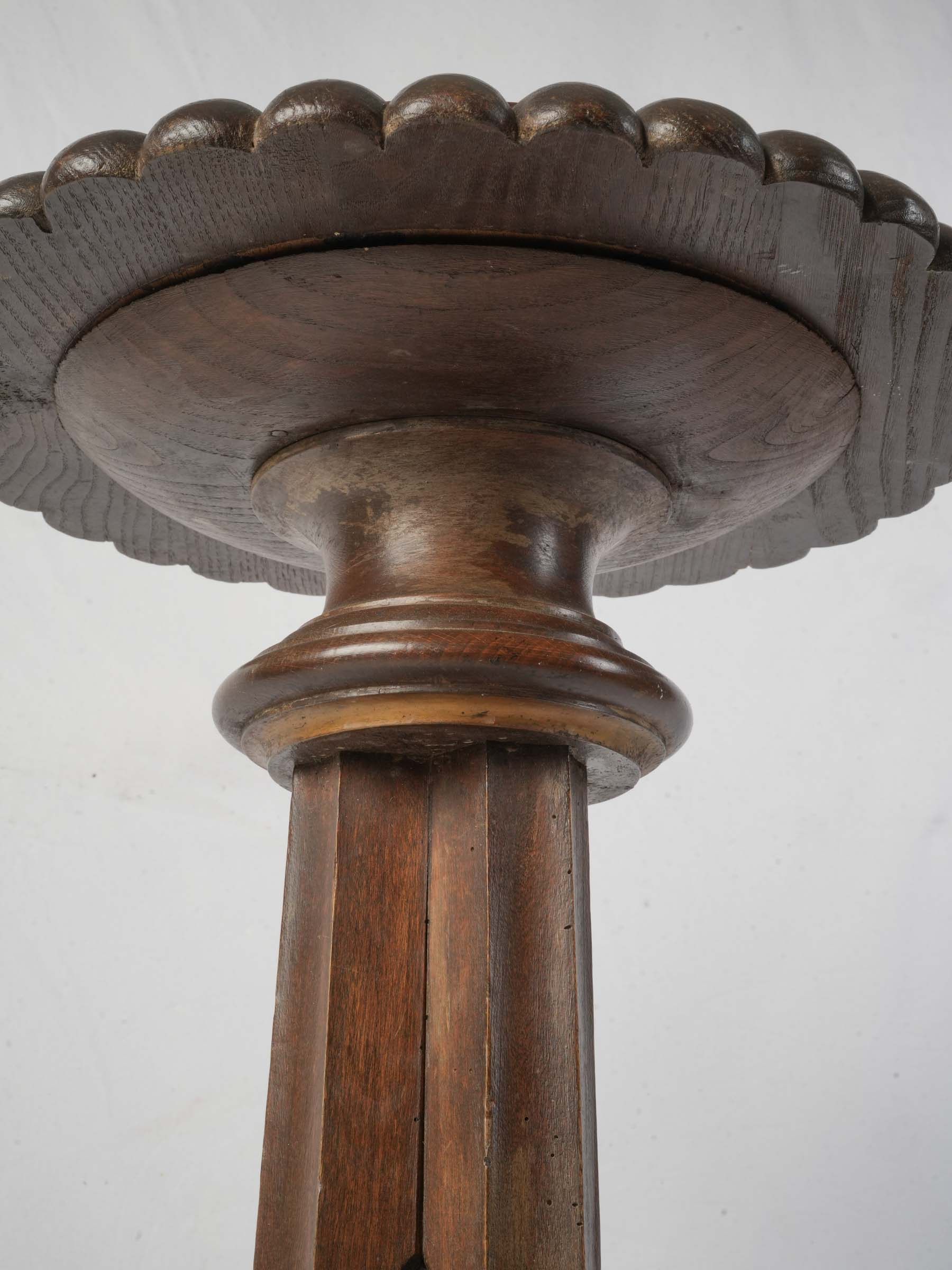 Late 19th Century French Carved Wood Display Pedestal w/ Lion Paw Feet - 38¼"