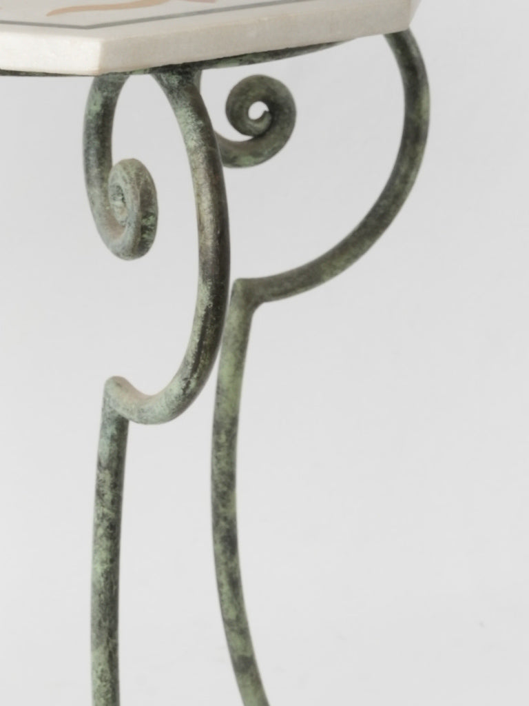Aged bronze verdigris patina table