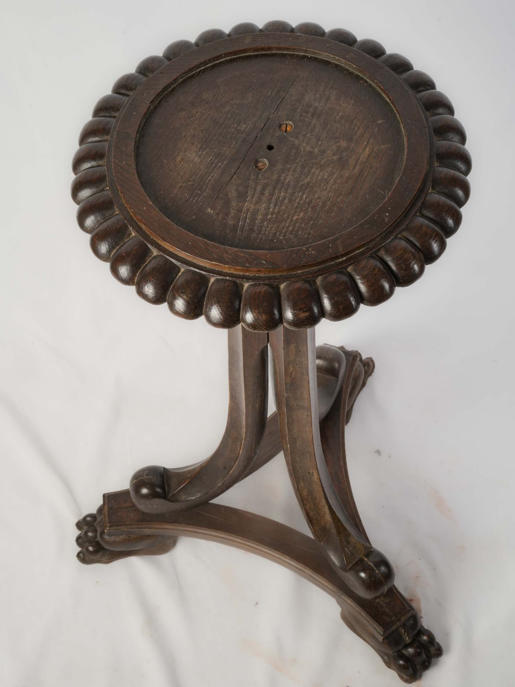 Late 19th Century French Carved Wood Display Pedestal w/ Lion Paw Feet - 38¼"