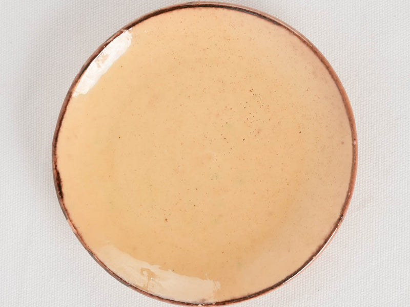 Small antique Dieulefit plate - yellow 7"