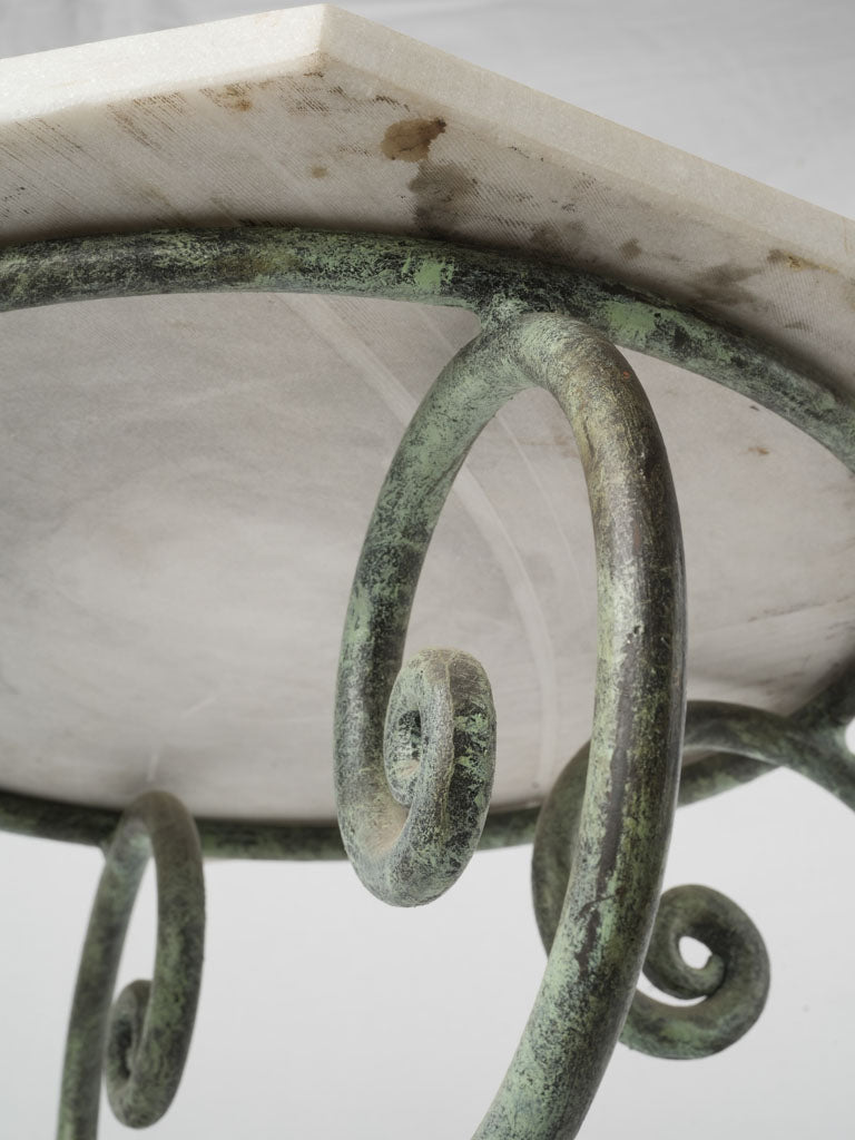 Rustic bronze lotus motif side table