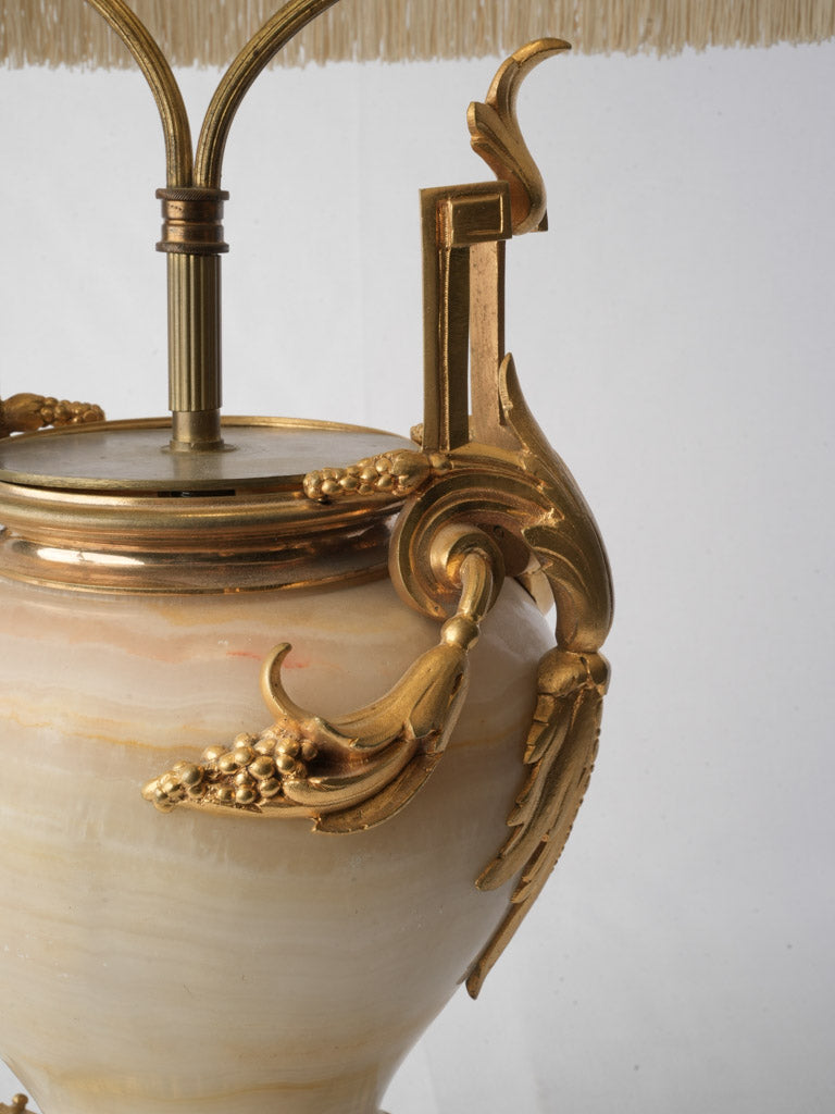 Refined French Agate Urn Lamp w/ Chased Ormolu c. 1900 - 30"
