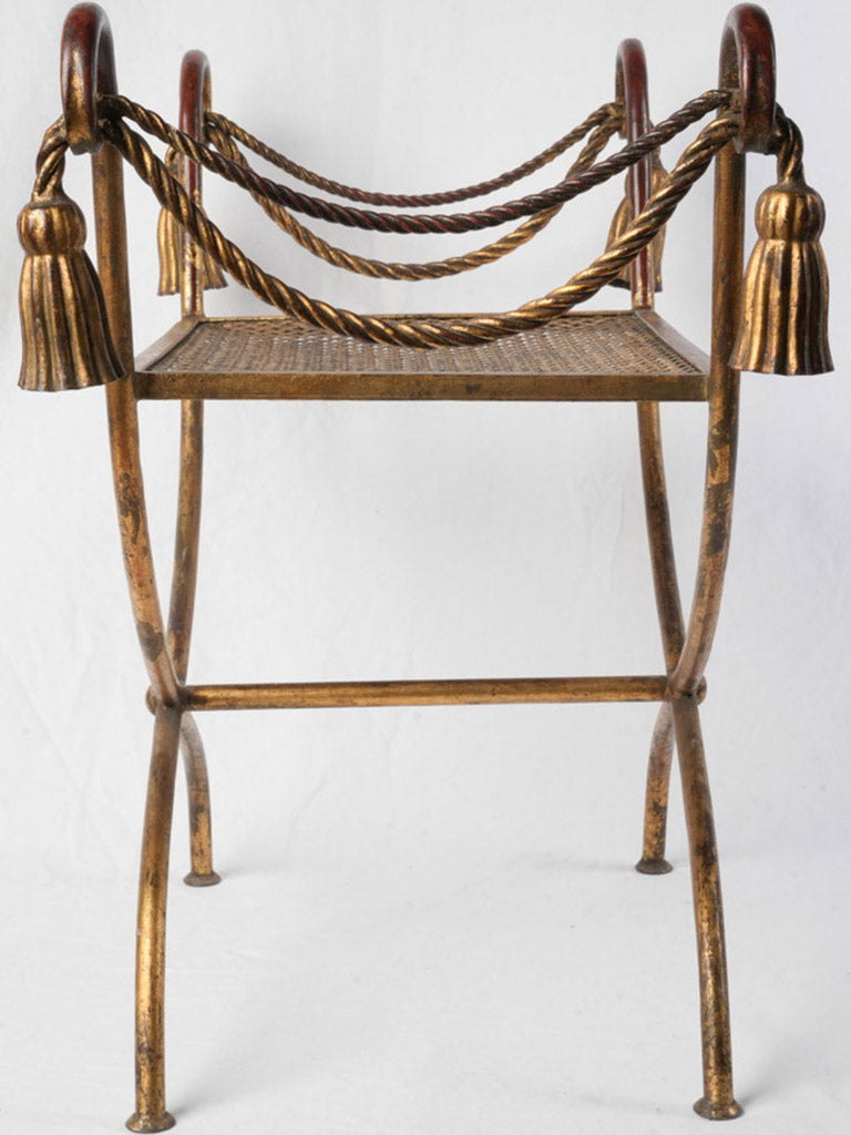 Classical red-bole stool accents  