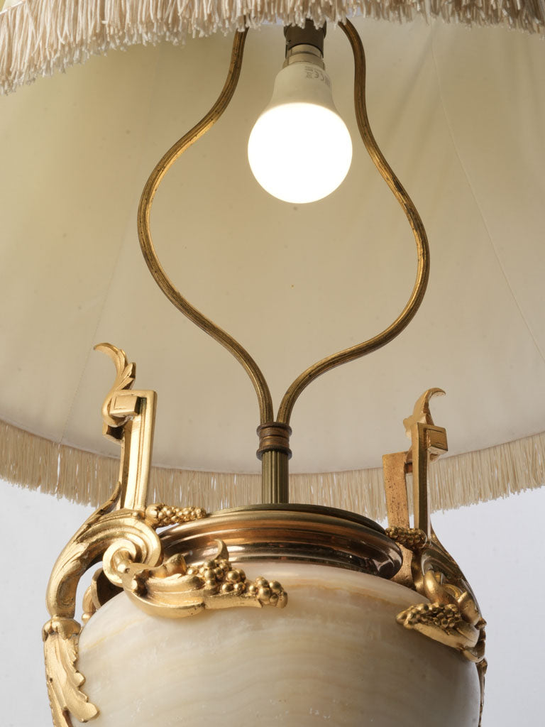 Refined French Agate Urn Lamp w/ Chased Ormolu c. 1900 - 30"