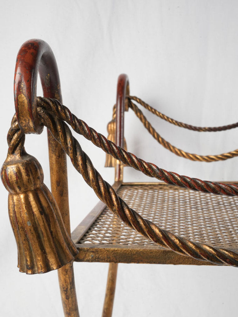 Refined rope motif iron stool  