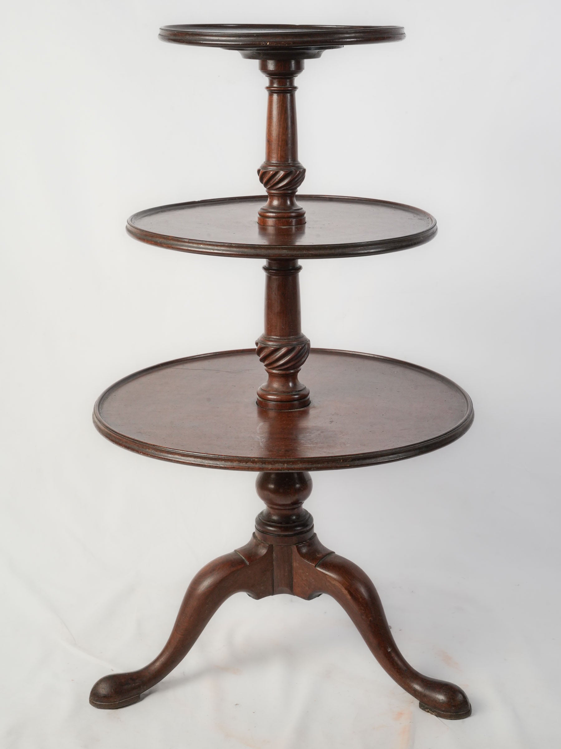 Large Victorian Mahogany Three-Tier Dumbwaiter - 41¾"