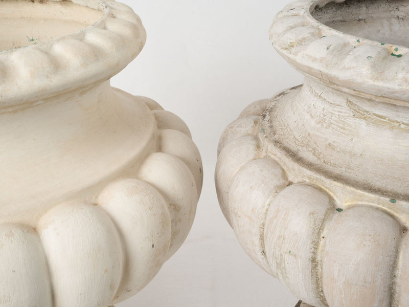 Classic whitewashed Medici urn pair
